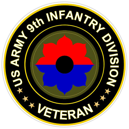 US Army 9th Infantry Division Veteran Bumper Sticker Military Vinyl Decal 5"