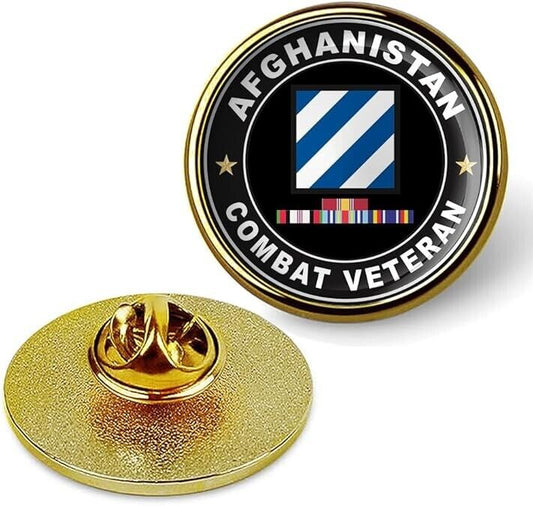 Afghanistan Combat Veteran Tie Suit Shirt Lapel Pin - Gold