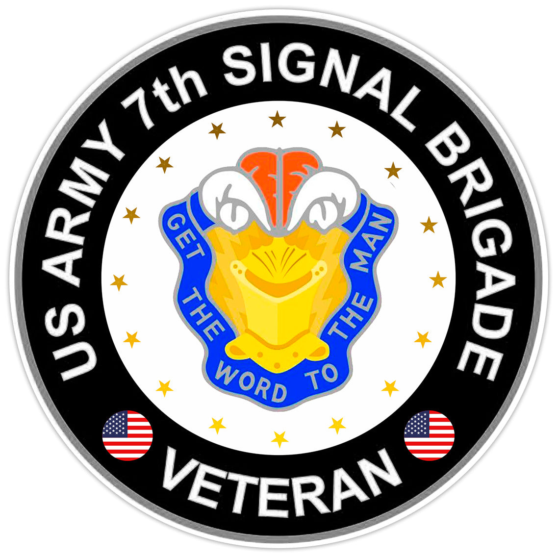 US Army 7th Signal Brigade Veteran Bumper Sticker Military Vinyl Decal 5"