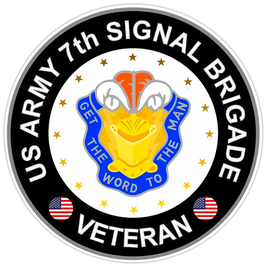 US Army 7th Signal Brigade Veteran Bumper Sticker Military Vinyl Decal 5"
