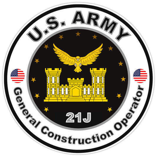 US Army General Construction Operator Bumper Sticker Military Soldier Decal 5"