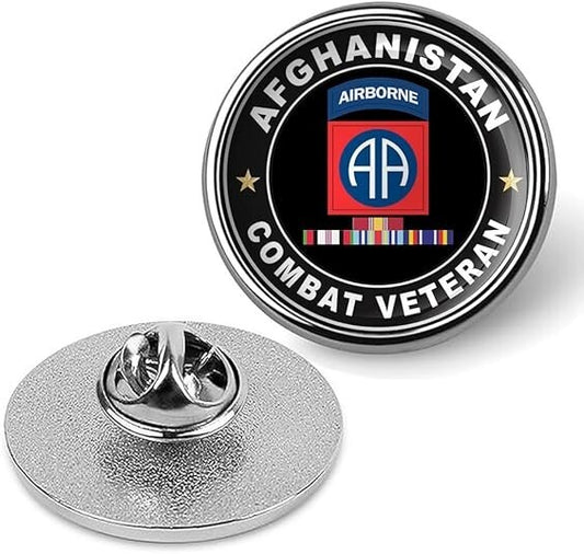 Afghanistan Combat Veteran Tie Suit Shirt Lapel Pin - Silver