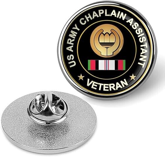 US Army Chaplain Assistant Veteran Tie Suit Shirt Lapel Pin - Silver