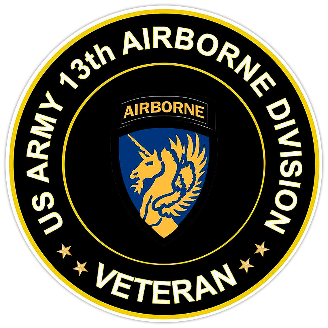 US Army 13th Airborne Division Veteran Bumper Sticker Military Vinyl Decal 5"