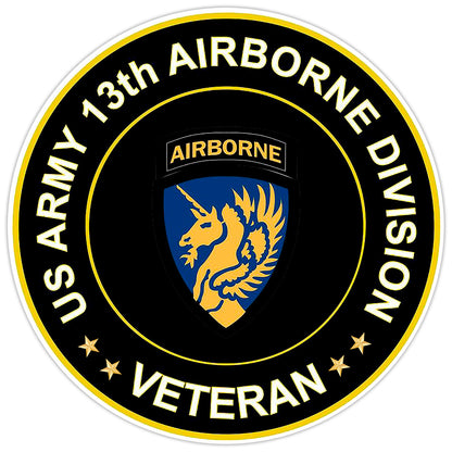 US Army 13th Airborne Division Veteran Bumper Sticker Military Vinyl Decal 5"