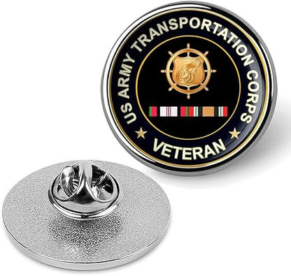 US Army Transportation Corps Veteran Tie Suit Shirt Lapel Pin - Silver
