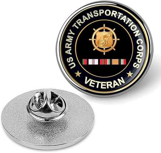 US Army Transportation Corps Veteran Tie Suit Shirt Lapel Pin - Silver