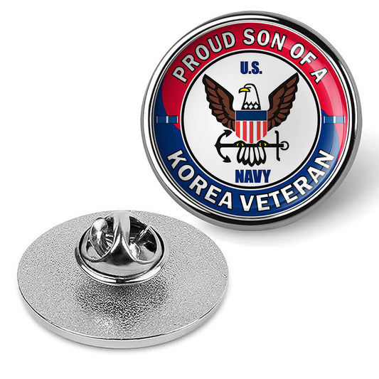 U.S. Navy Proud Son of a Korea Veteran Tie Tac, Hat Pin, Lapel Pin - Silver