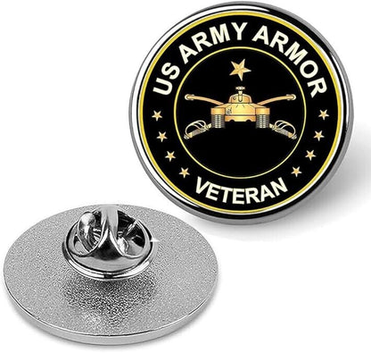 US Army Armor Veteran Lapel Pin Veteran Tie Suit Shirt Pinback-Silver