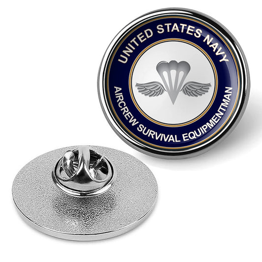 US Navy Aircrew Survival Equipmentman Tie Tac, Hat Pin, Badge Lapel Pin - Silver