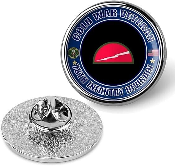 Cold War Veteran 78th Infantry Division Tie Suit Shirt Lapel Pin - Silver