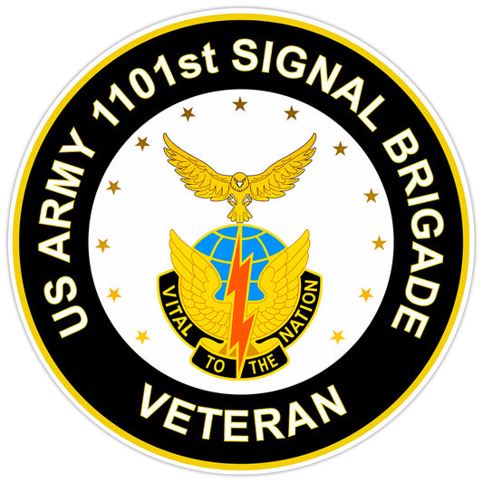US Army 1101st Signal Brigade Veteran Bumper Sticker Military Vinyl Decal 5"