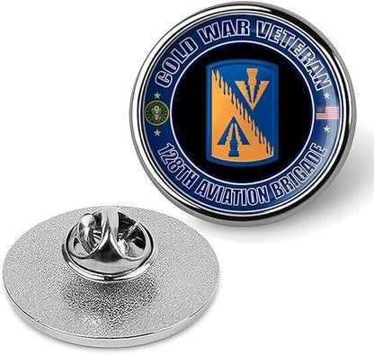 Cold War Veteran 128th Aviation Brigade Tie Suit Shirt Lapel Pin - Silver