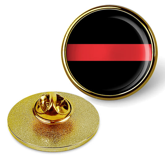 First Responder Firefighter Thin Red Line Brooches & Pins - Gold