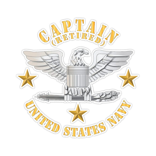 US Army Navy Captain Retired Bumper Sticker Military Vinyl Soldier Decal 5"