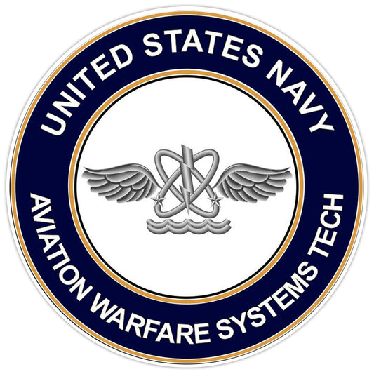 U.S. Navy Aviation Warfare Systems Technician Bumper Sticker Military Decal 5"