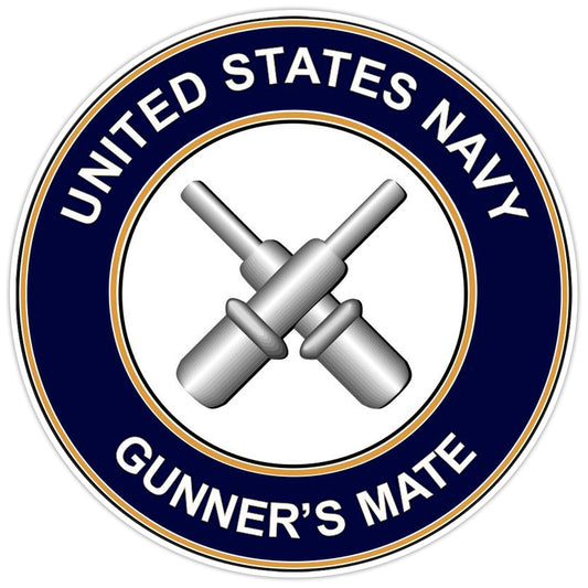 U.S. Navy Gunners Mate Bumper Sticker Military Vinyl Soldier Decal 5"