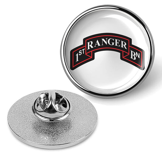 1st Ranger Battalion Hat Pin Lapel Tie Badge, Military Emblem Suit Shirt -Silver