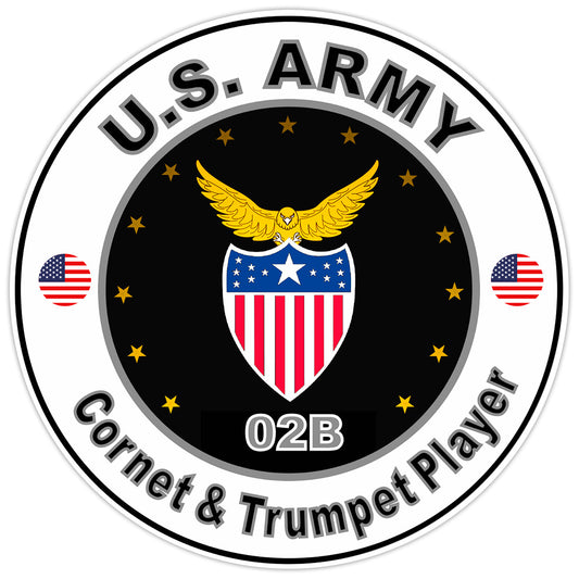 United States Army Cornet & Trumpet Player Bumper Sticker Military Decal 5"