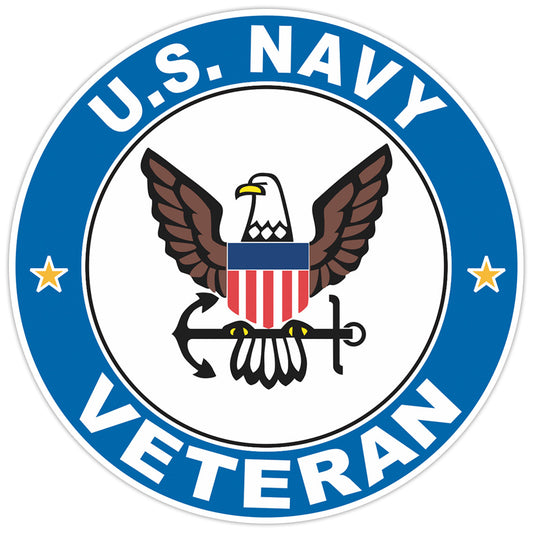 U.S. Navy Veteran Bumper Sticker Military Vinyl Soldier Decal 5"