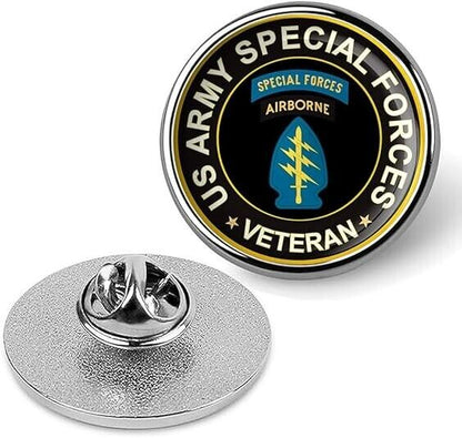 US Army Special Forces Veteran Tie Suit Shirt Lapel Pin - Silver