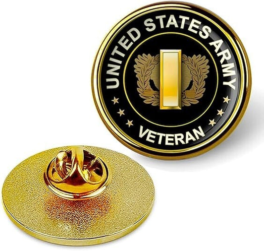 United States Army Veteran Tie Suit Shirt Lapel Pin-Gold