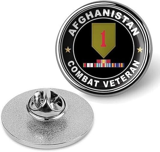 Afghanistan Combat Veteran Tie Suit Shirt Lapel Pin - Silver