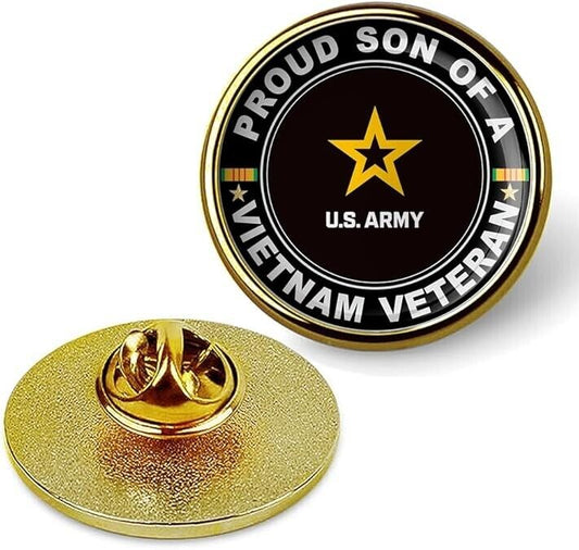 Proud Son Of A Vietnam Veteran Tie Suit Shirt Lapel Pin - Gold