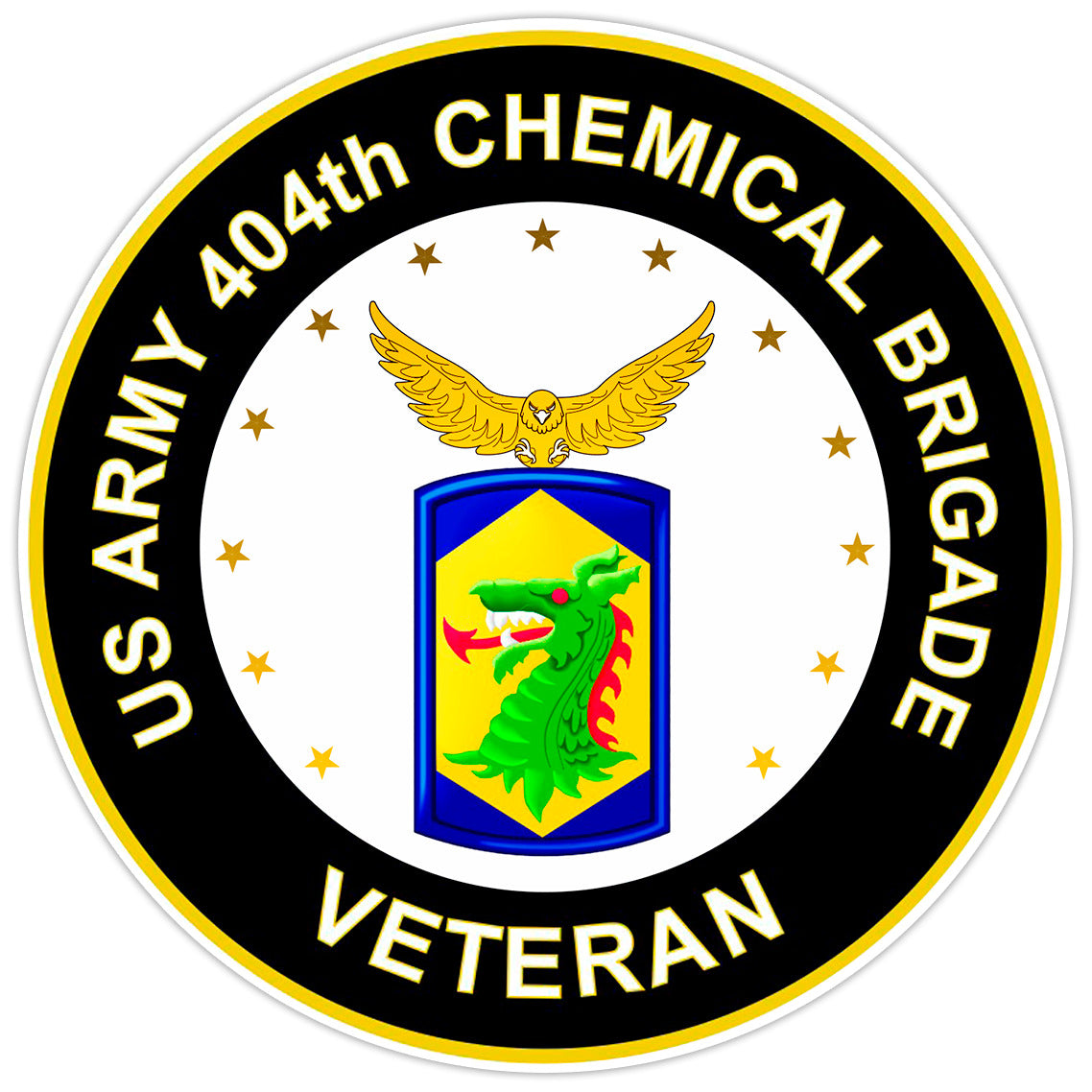 US Army 404th Chemical Brigade Veteran Bumper Sticker Military Vinyl Decal 5"