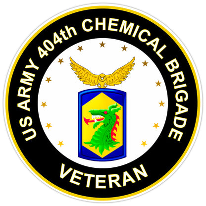 US Army 404th Chemical Brigade Veteran Bumper Sticker Military Vinyl Decal 5"
