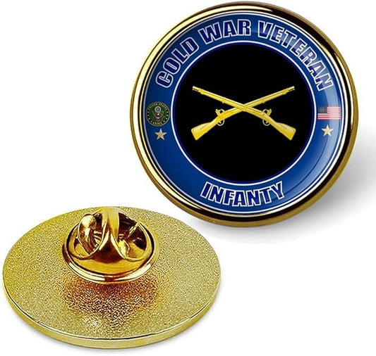 Cold War Veteran Infanty Tie Suit Shirt Lapel Pin - Gold