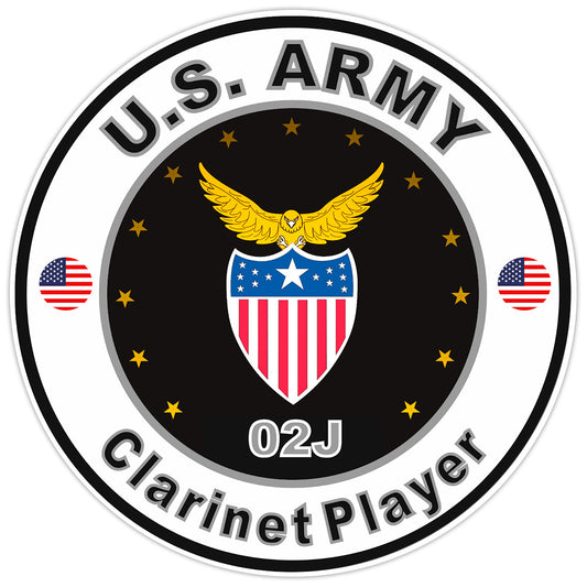 United States Army Clarinet Player Bumper Sticker Military Soldier Decal 5"