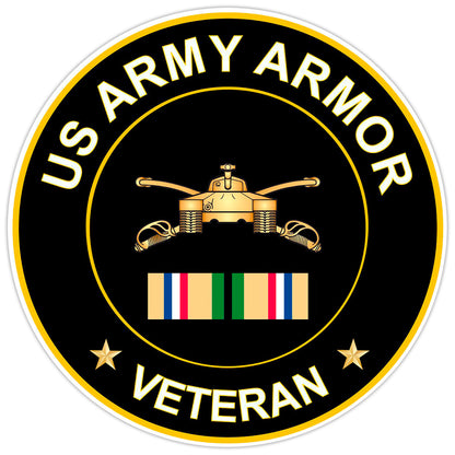 US Army Armor Veteran Bumper Sticker Military Vinyl Soldier Decal 5"