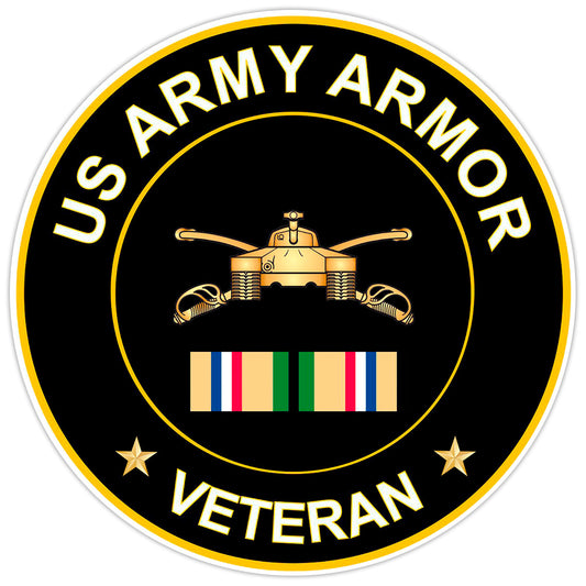 US Army Armor Veteran Bumper Sticker Military Vinyl Soldier Decal 5"