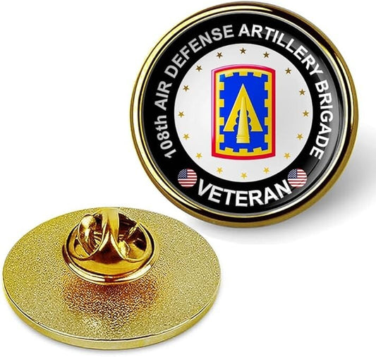 108th Defense Artillery Brigade Veteran Tie Suit Shirt Lapel Pin - Gold