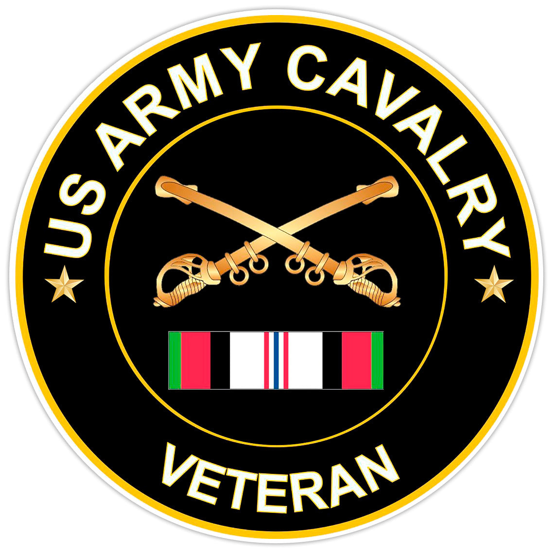 US Army Cavalry Veteran Bumper Sticker Military Vinyl Soldier Decal 5"
