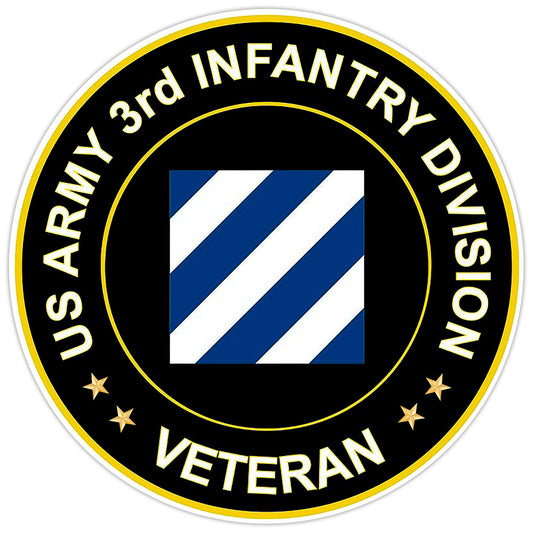 US Army 3rd Infantry Division Veteran Bumper Sticker Military Vinyl Decal 5"