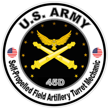 US Army Self-Propelled Field Artillery Turret Mechanic Bumper Sticker Decal 5"