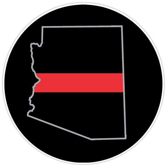 First Responder Thin Red Line Arizona Firefighter Bumper Sticker Vinyl Decal 5"