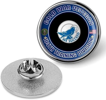 Cold War Veteran 104th Training Division Tie Suit Shirt Lapel Pin - Silver