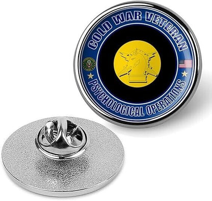 Cold War Veteran Psychological Operations Tie Suit Shirt Lapel Pin - Silver