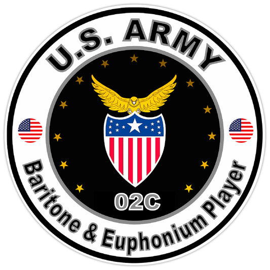 US Army Baritone & Euphonium Player Bumper Sticker Military Soldier Decal 5"