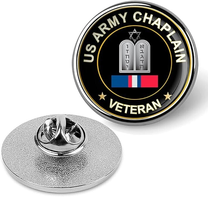 US Army Chaplain Veteran Tie Suit Shirt Lapel Pin - Silver