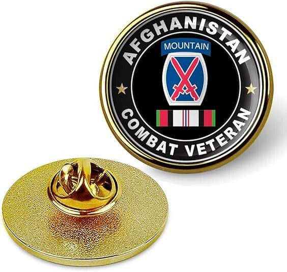 Afghanistan Combat Veteran Tie Suit Shirt Lapel Pin - Gold