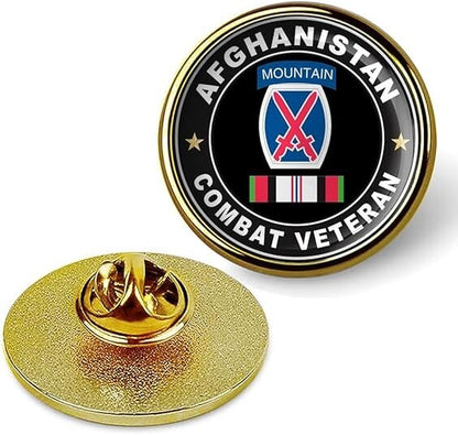 Afghanistan Combat Veteran Tie Suit Shirt Lapel Pin - Gold