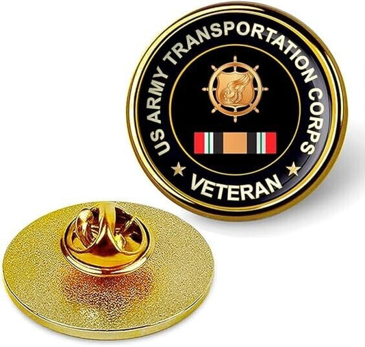 US Army Transportation Corps Veteran Tie Suit Shirt Lapel Pin - Gold