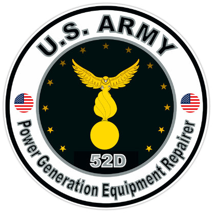 US Army Power Generation Equipment Repairer Bumper Sticker Military Decal 5"