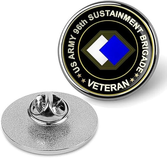 US Army 96th Sustainment Brigade Tie Suit Shirt Lapel Pin - Silver