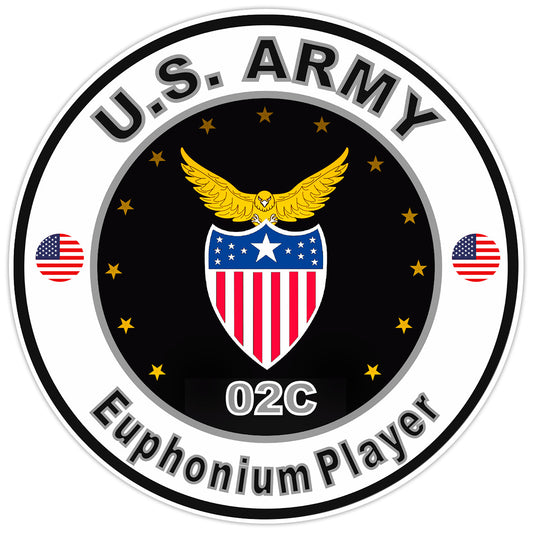 United States Army Euphonium Player Bumper Sticker Military Soldier Decal 5"