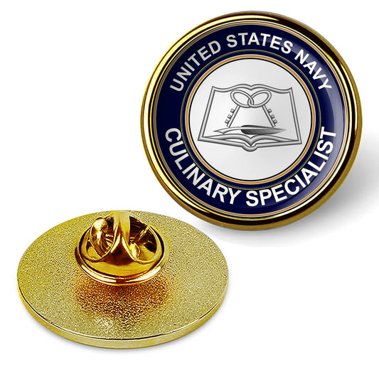 U.S. Navy Culinary Specialist Tie Tac, Hat Pin, Badge, Lapel Pin - Gold